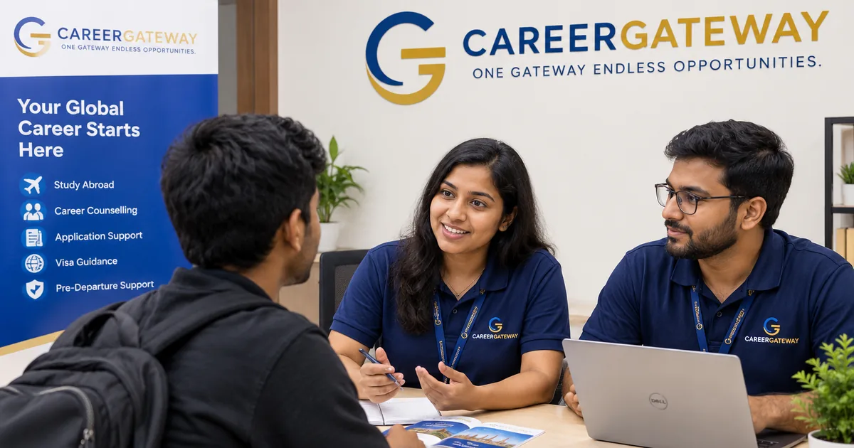 CareerGateway overseas career counsellor in Chennai guiding an Indian fresher on jobs abroad and visa options